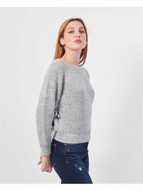 MDM Women's Sweater with Fringes on Sleeves MADEMOISELLE DU MONDE | F607-6042GRIGIO